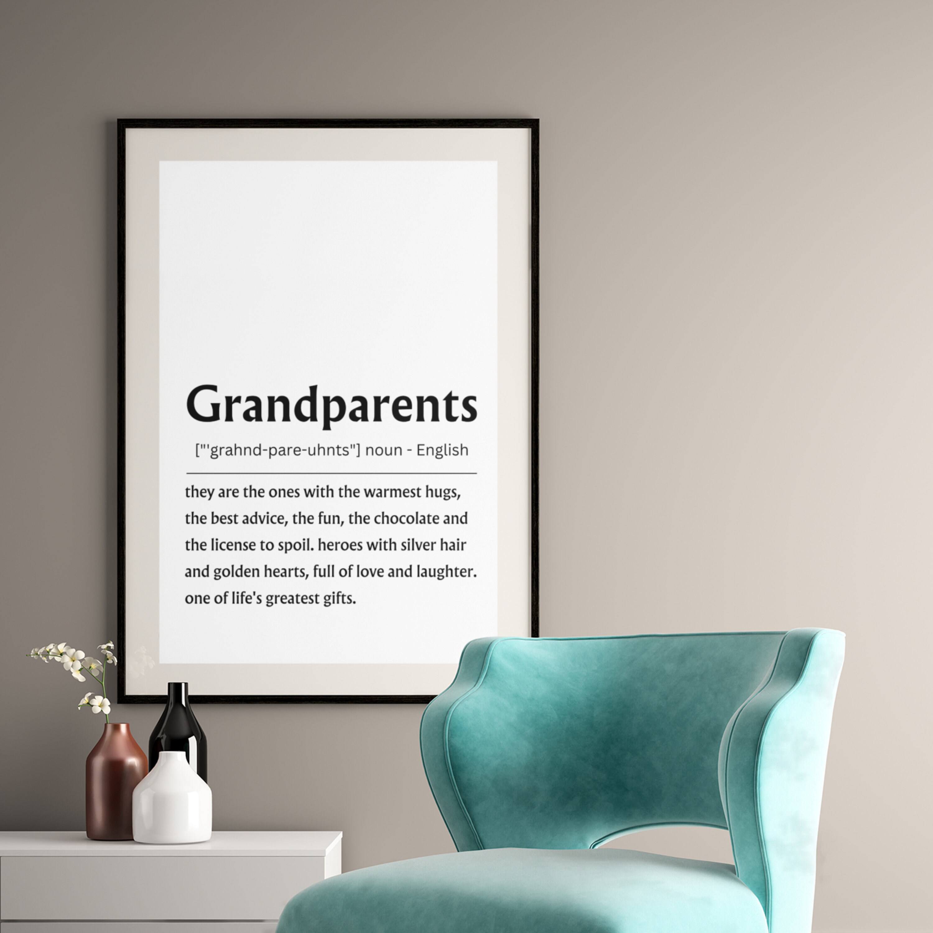 Grandparents Definition Print, Personalised Grandparent Gifts ...