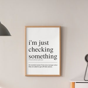 Funny Definition Print: Teenager Phone Quote (Digital Download)