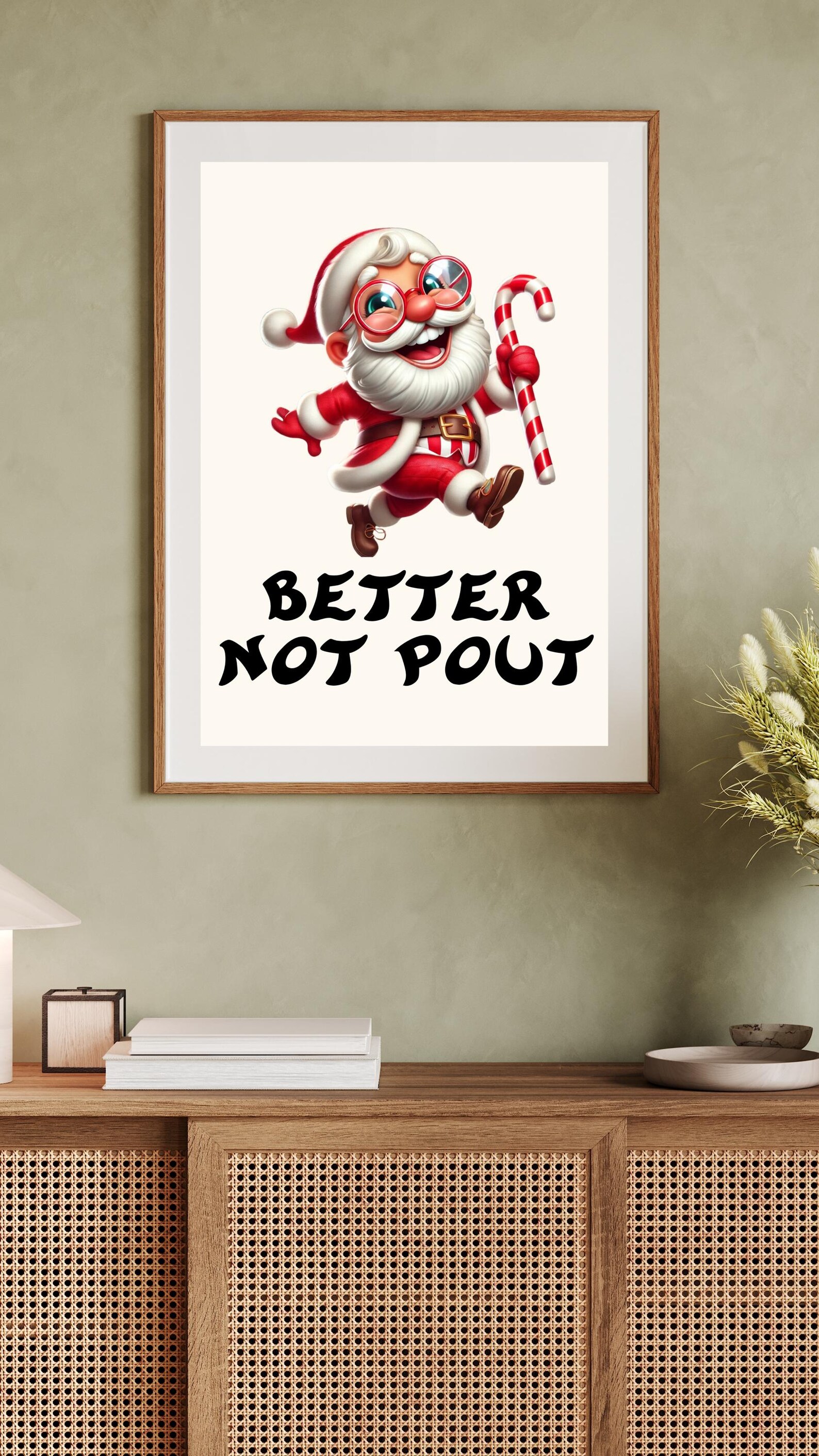 Better Not Pout Santa Print: Cheerful Christmas Wall Art (digital ...