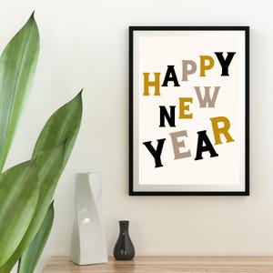 Retro Happy New Year Print: Party Decor (Digital Download)