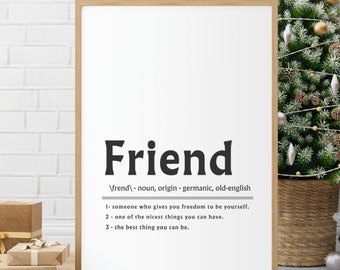 Friend Definition Print: Friendship Quote Wall Art (Digital Download)