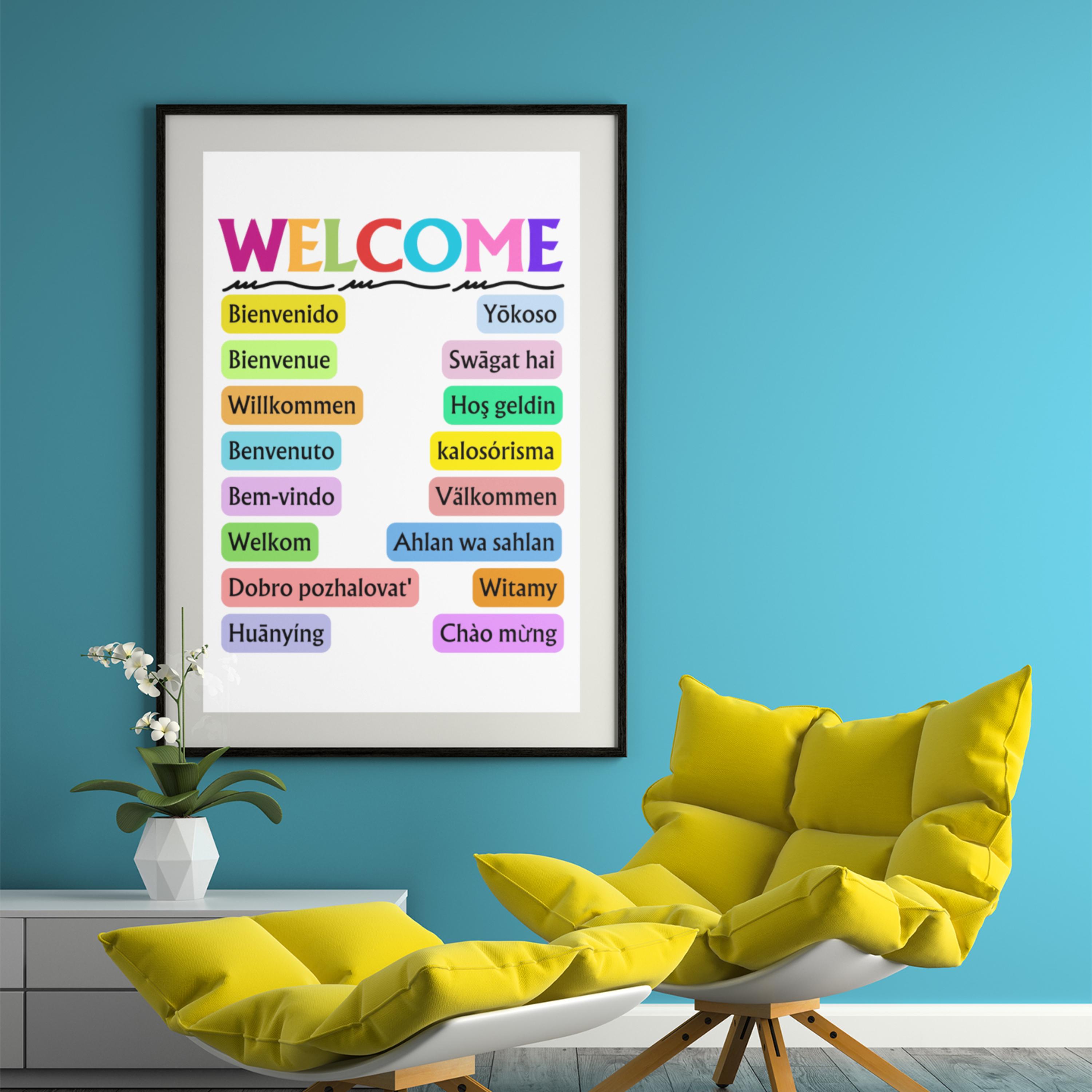 Multilingual Welcome Sign: Inclusive Classroom Decor (digital Download ...
