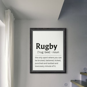 Rugby Gifts, Rugby Definition Print, Rugby Poster, Rugby Print, Rugby Art, Rugby Gifts For Him, Gifts For Her, Gifts For Boys