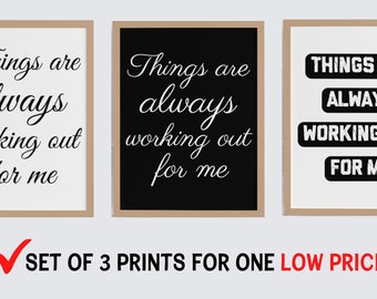 Manifestation Affirmation Wall Art, Inspirational Artwork Retro Prints
