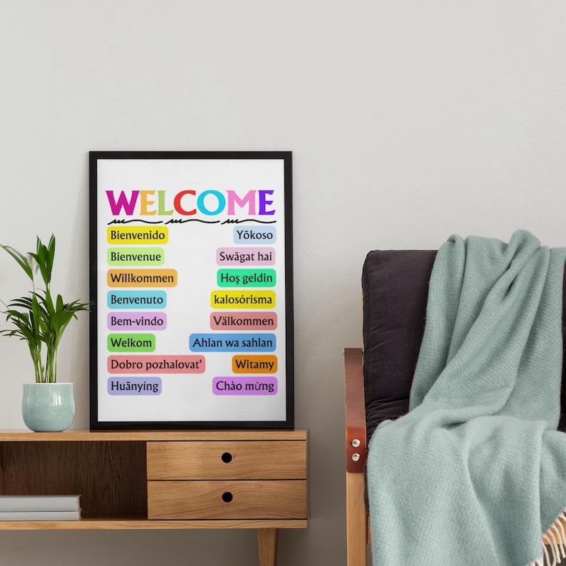 Multilingual Welcome Sign: Inclusive Classroom Decor (digital Download ...