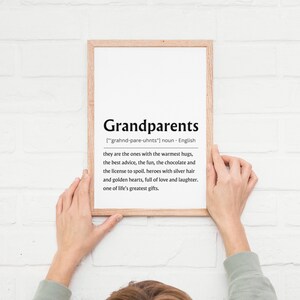 Grandparents Definition Print, Personalised Grandparent Gifts ...