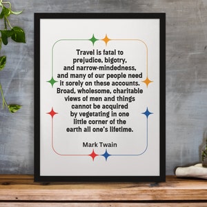 Inspirierendes Zitat, Mark Twain Reisezitat Digital Download Print Poster