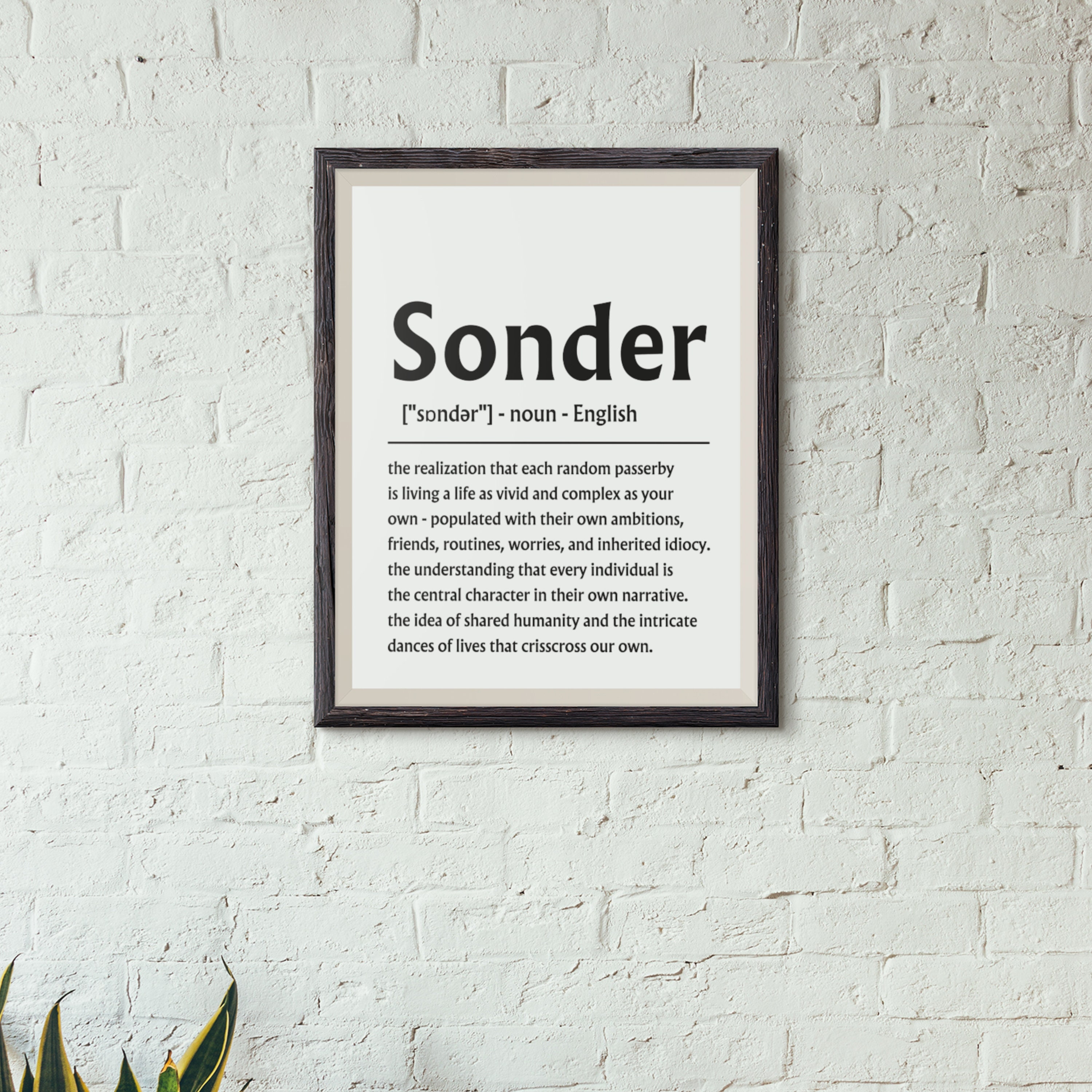 Sonder Definition Printable Digital Download, Inspiring Definition