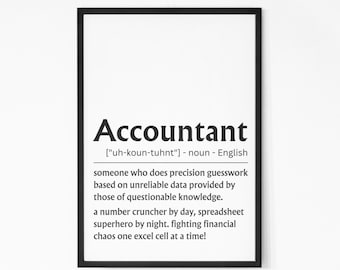 Funny Accountant Definition Art Print: Office Decor (Digital Download)