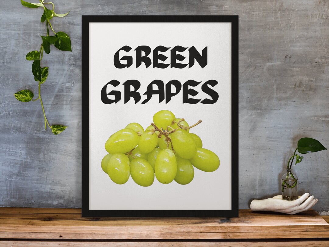 Green Grapes Print, Grape Printable Download, Fruit Digital Art Prints ...