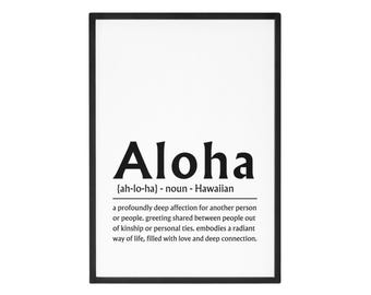Aloha Definition Art Print Set: Minimalist Hawaiian Decor (Digital Download)