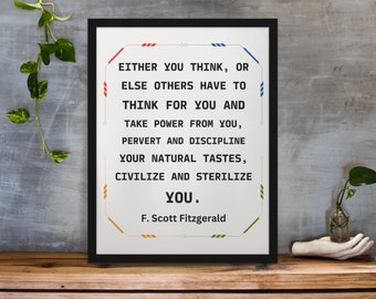 F Scott Fitzgerald Quote Printable Inspirational Wall Art