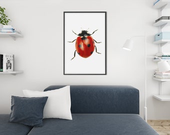 Ladybug Nursery Wall Art, Girl Nursery Decor, BUGS Kids Poster