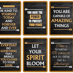 Therapy Office Decor Print Set: Mental Health Positive Quotes (Digital Download)