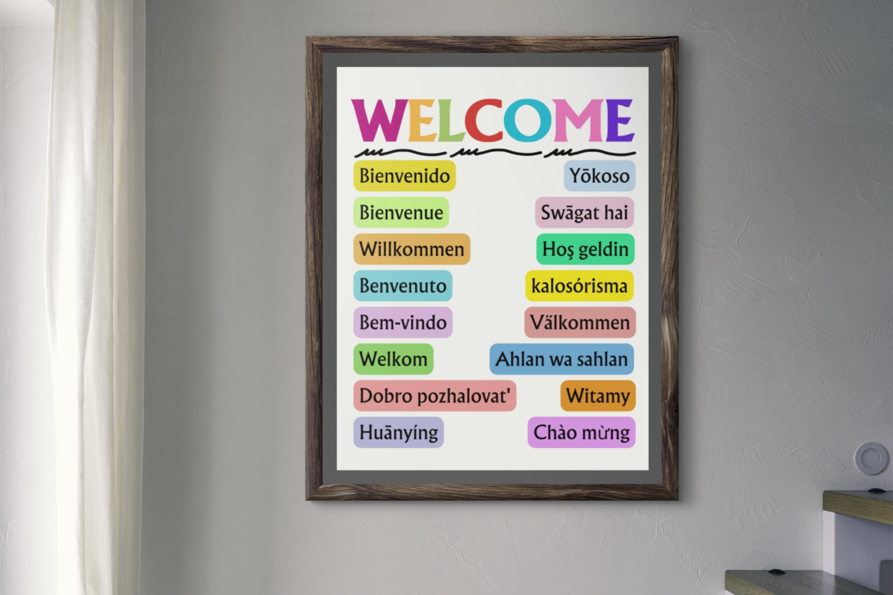 Multilingual Welcome Sign: Inclusive Classroom Decor (digital Download ...