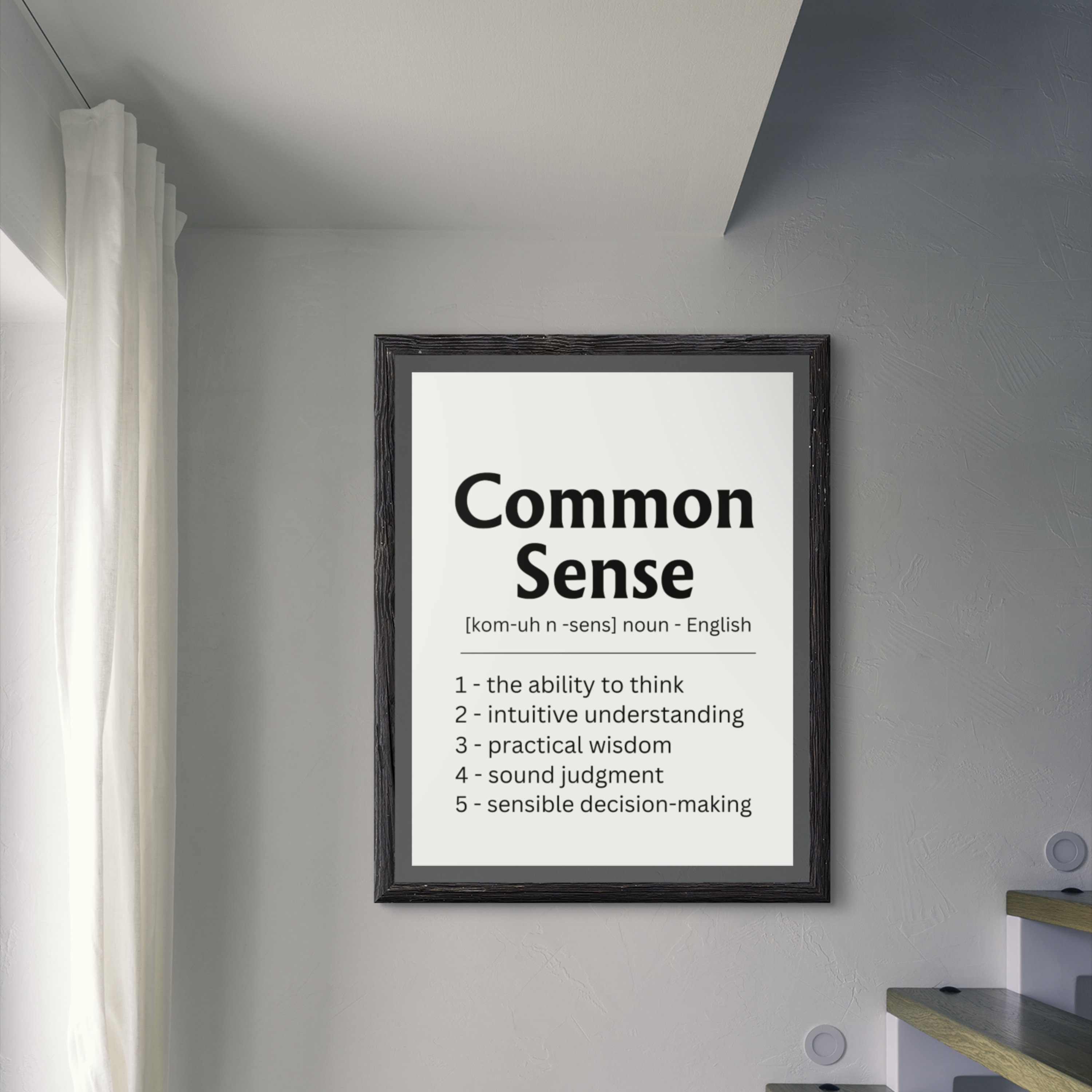 Common Sense Definition Simple Common Sense Definition Print: Funny Office Wall Art (digital Download ...