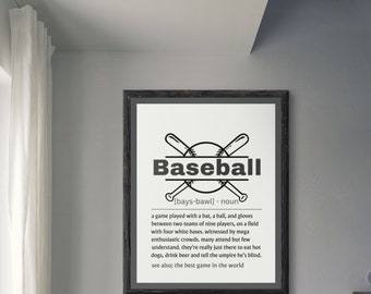 Baseball Definition Art Print: Teen Room Decor (Digital Download)