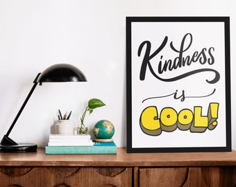 Kindness is Art Print, Kids Room Decor, Positive Quote (Digital Download)