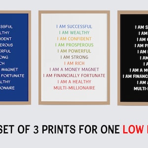 Stampa artistica con affermazioni sulla ricchezza: poster sulla libertà finanziaria (download digitale)