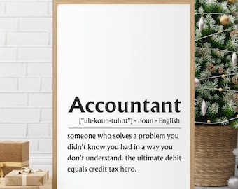 Accountant Definition Print: Minimalist Office Decor (Digital Download)