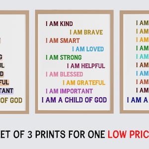 I Am A Child of God Nursery Print, Positive Affirmations For Kids