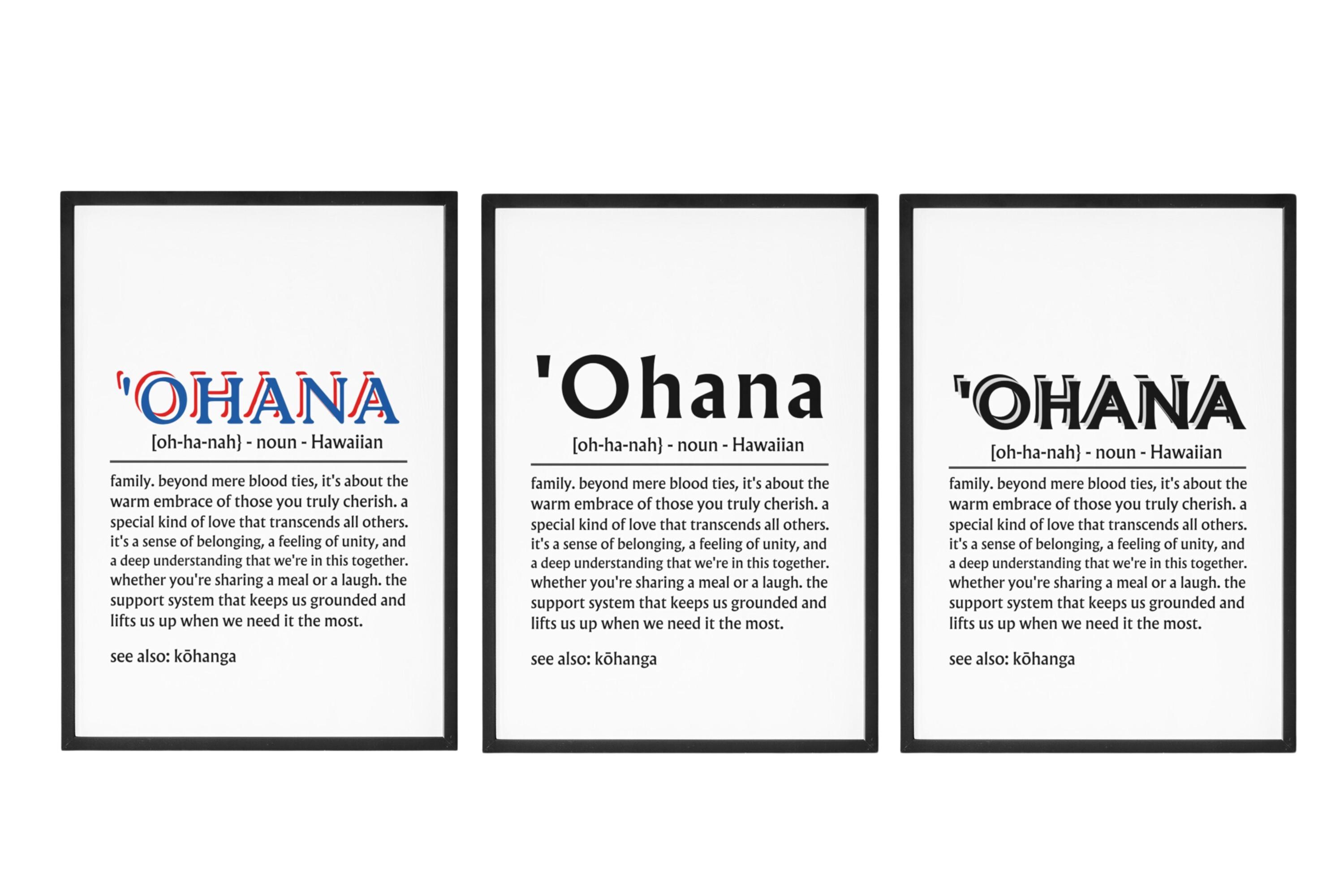 Ohana Definition Print Set: Hawaiian Family Art (digital Download