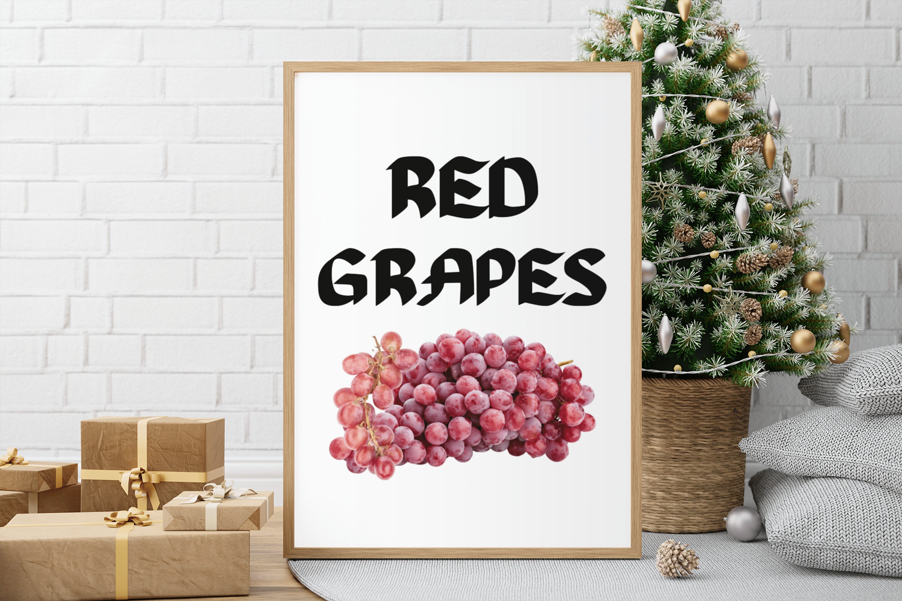 Red Grapes Print, Grape Printable Download, Fruit Digital Wall Art ...