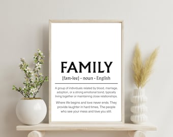 Familie Illustration Kunstdruck: Minimalistisches Wandbild (Digitaler Download)