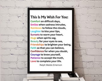 Ralph Waldo Emerson Zitat Print: Literarische Kunst (Digitaler Download)