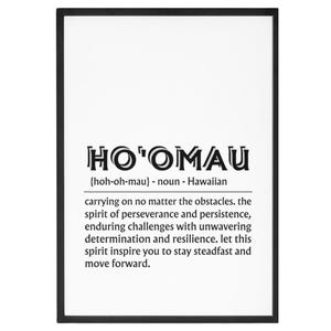 Ho'omau Definition Print Set of 3, Hawaiian Wall Art, Persevere ...