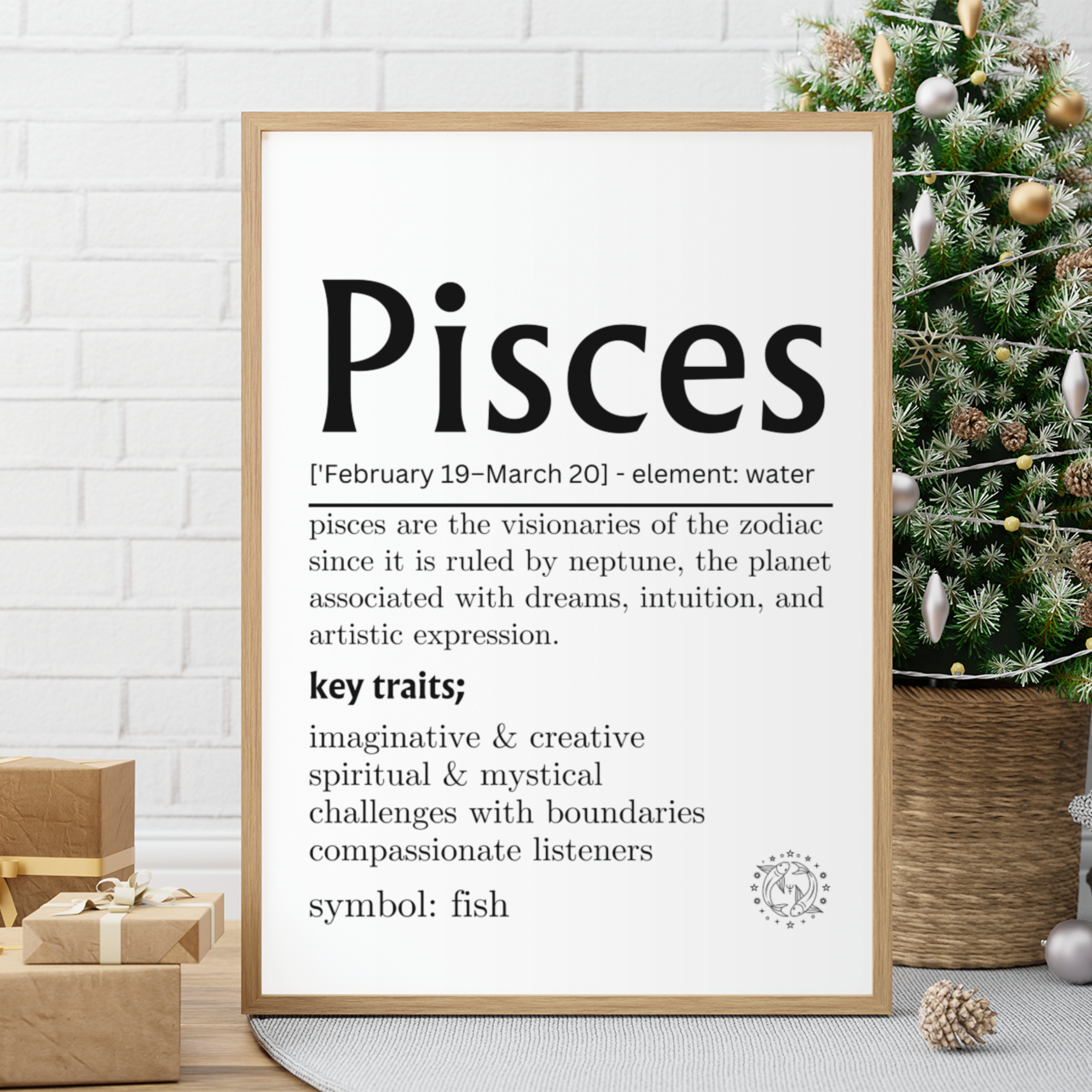 Pisces Definition Art Print: Zodiac Astrology Sign (digital Prints