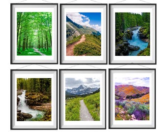 Nature Gallery Wall Art 6er Set: Minimalistische Wohnzimmer Dekoration (Digitaler Download JPGs)