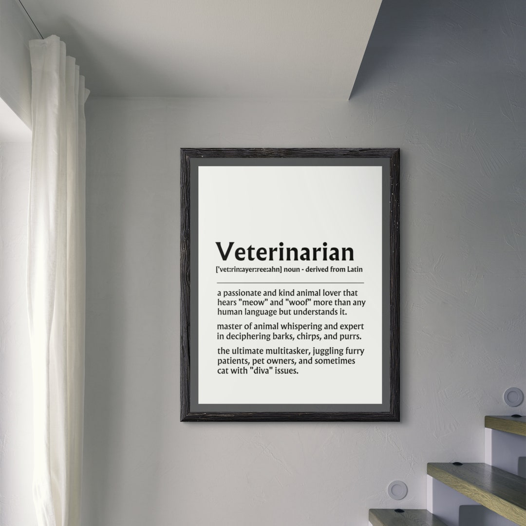 Veterinarian Definition Print Gift, Vet Printable Download, Vet Gift, Student Veterinarian