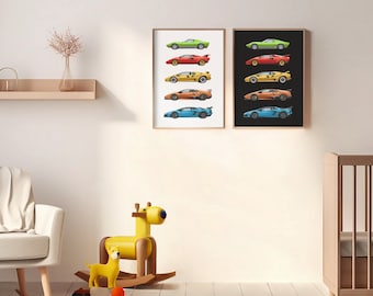 Lamborghini Car Art Print Set: Sport Vehicle Decor (Digital Download)