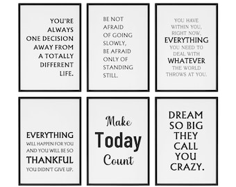 Modernes Büro Dekor Set (Digitaler Download) mit Spruch: