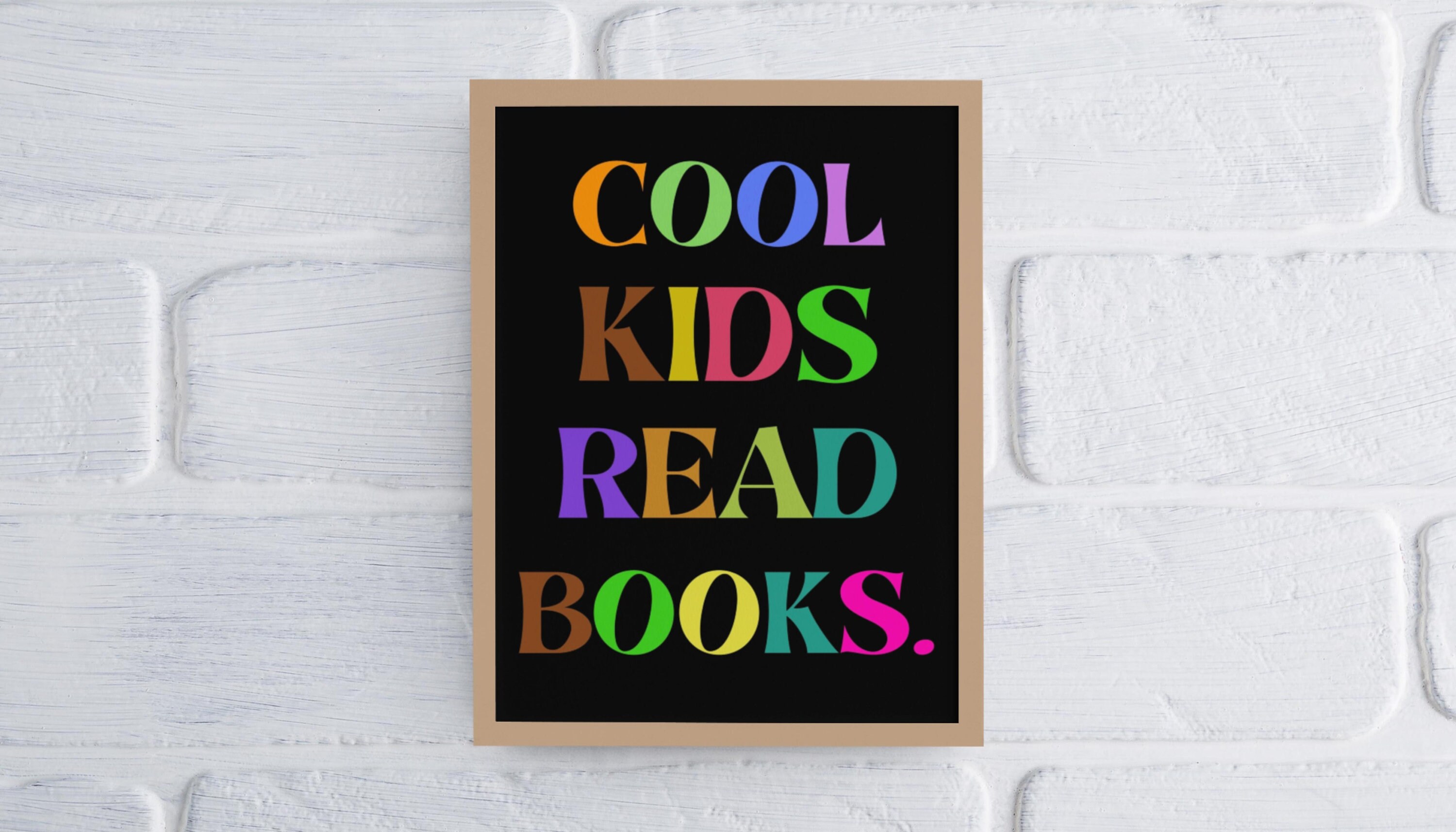 Set of 3 Cool Kids Read Books Print, Kids Reading Nook Playroom Wall ...