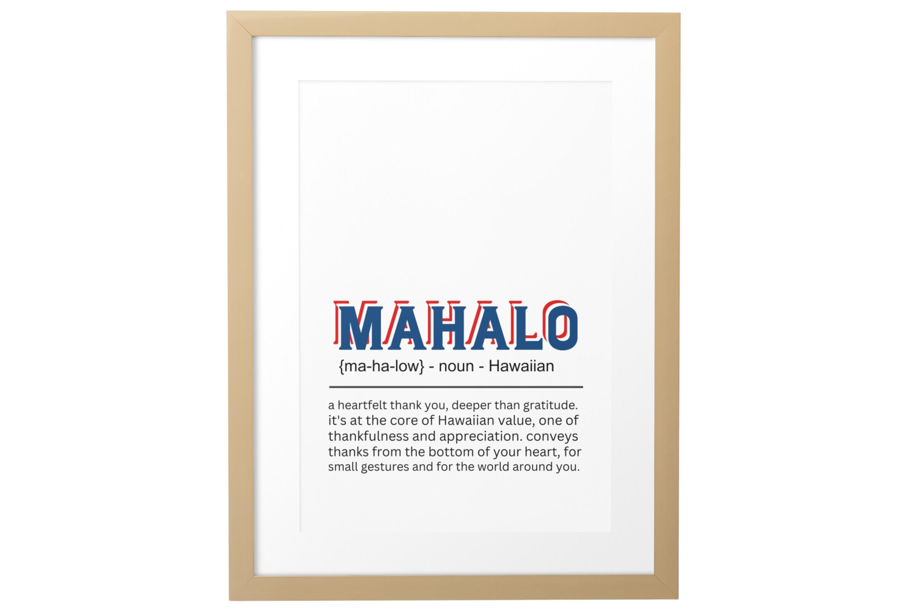 Mahalo Definition Print Set: Hawaiian Gratitude Art (digital