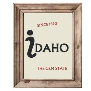 Retro Idaho Art Print: Gem State Travel Poster (Digital Download