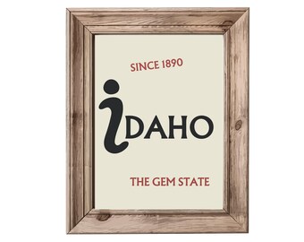 Retro Idaho Art Print: Gem State Travel Poster (Digital Download