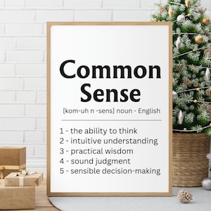 Common Sense Definition Print: Funny Office Wall Art (Digital Download)