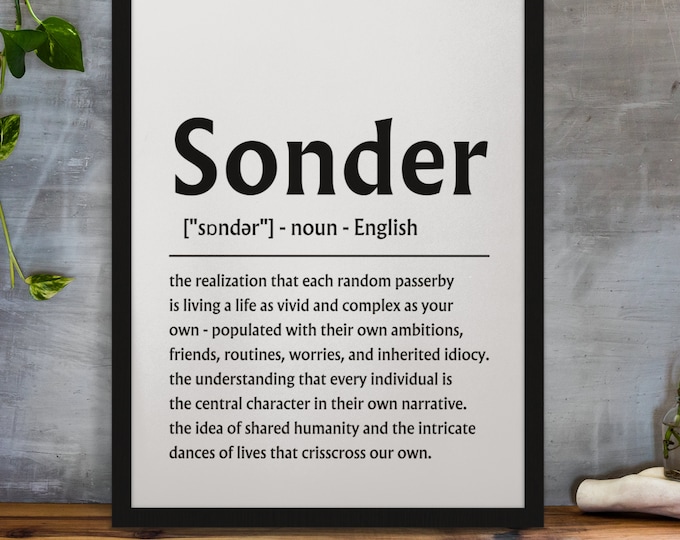 Sonder Definition Printable, Definition Print, Word Definition Wall Art