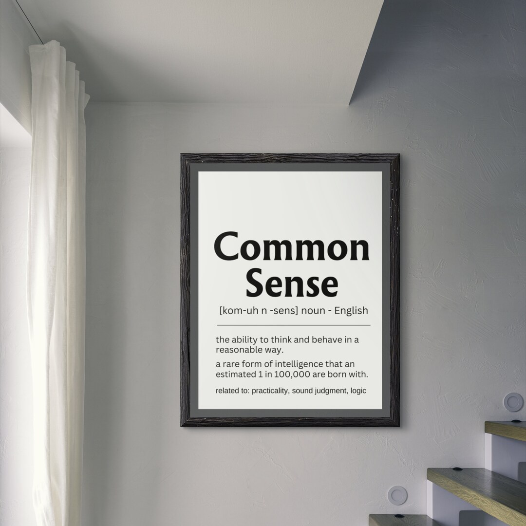 Common Sense Definition Office Wall Art Downloadable Print, Funny Home ...
