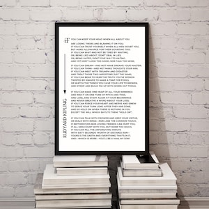 Rudyard Kipling Poem &#39;If&#39; Print: Minimalist Office Art (Digital Download)