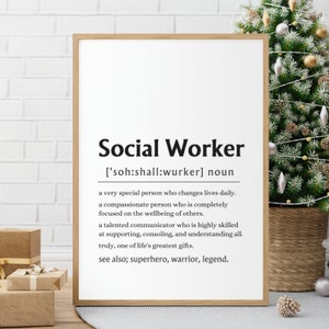 Social Worker Printable DIY Gift, Social Worker Definition Print, Social Work Gift, Social Worker Gifts, Gift For Social Worker Graduation