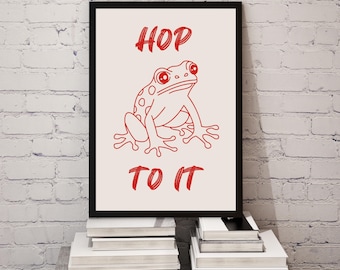 Minimalist Frog Art Print: Funny Toad Wall Decor (Digital Download)