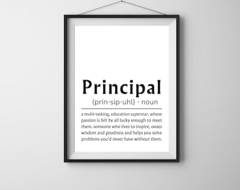 Impresión artística de la definición de director: Decoración de oficina escolar (descarga digital)