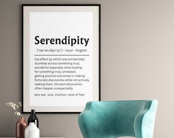 Serendipity Definition Print: Motiverande väggkonst (digital nedladdning)
