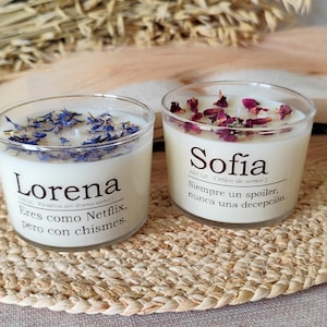 Vela de soja aromática personalizada | Vela con mensaje | Vela para regalar