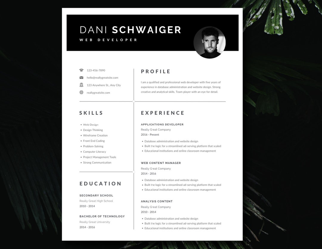 Graphic Designer Resume Sample and Design Template for Word Format ...