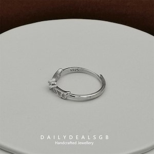 S925 Sterling Silver Angel Wings Ring, Openwork Forest-style Ring.